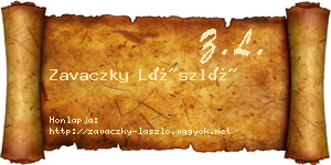 Zavaczky László névjegykártya